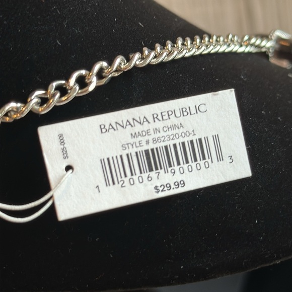 Banana Republic NWT multi strand silver necklace chain layered with gems… - Picture 3 of 6